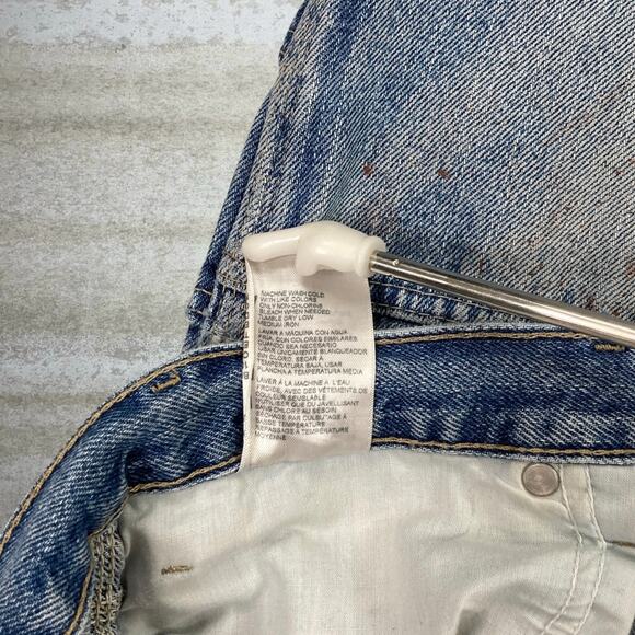 Vintage Dickies Carpenter Jeans Double Knees Baggy Wide Leg Light Wash Denim 90s - Picture 4 of 12